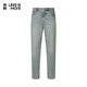 利郎輕時(shí)尚男褲【3D立體剪裁】牛仔褲男微闊水洗耐磨復古港風(fēng)休閑長(cháng)褲 青灰色（01） 35 (180/88A)