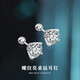播匠925銀四爪螺紋爆閃莫桑石耳釘女銀單鉆螺絲擰扣耳蝸釘男生可佩戴 白金色30分莫桑鉆耳釘 925銀