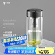 萬象（WANXIANG）雙層弧形玻璃杯男女士V270帶濾網(wǎng)水杯中國灰360ml便攜車載泡茶杯