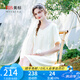美標(biāo)短袖純棉睡裙女春夏甜美公主風(fēng)雙層棉紗全棉睡衣可外穿蕾絲家居服 奶油霜白 L （165/88A）