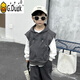 G.DUCKKIDS男童馬甲套裝春秋季三件套兒童秋裝休閑寶寶帥氣中小童男孩衣服 灰色 140 cm