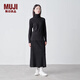 無(wú)印良品（MUJI）女式 使用大豆纖維羅紋編織高領(lǐng)長(cháng)袖T恤打底衫女款上衣BB2Q5A4A 黑色 XL （165/92A）