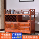 剡龍實(shí)木餐邊柜一體靠墻子中式南榆木儲物柜客廳玄關(guān)隔斷儲物架茶水柜 兩門(mén)兩斗紅酒柜128*38*95
