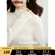 紅袖無縫一體100%綿羊毛針織衫冬季2024新款女裝揚子紗半高領(lǐng)打底上衣 本白001 L