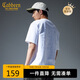 卡賓創(chuàng)意logo火焰T恤25夏季卷邊貼布繡  漂白色02  L /175/50 