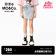 little MO&Co.little moco童裝25夏裝新款女童純棉裙褲牛仔短褲子甜酷百搭 牛仔淺藍色 130 130/56