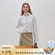 范思藍(lán)恩23FS14541短款絞花毛衣外套女秋冬新款圓領(lǐng)針織開衫 亮白色 S