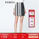 PORTS寶姿  新品商場(chǎng)同款女裝經(jīng)典LOGO提花包臀半裙SN8S018HFD060 白/黑色 S (4)