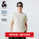 杰克·瓊斯（JACK&JONES）25年男裝T恤男夏季T恤舒適男士短袖涼感多色上衣純色水洗不易走形 乳白色A05 L 180