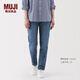 無印良品（MUJI）女式 彈力牛仔修身直筒褲 女款牛仔褲子長褲25年春季丹寧回潮 藍(lán)色 26 (165/66A)