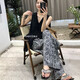 冰絲扎染闊腿褲棉綢睡褲女士薄款棉綢闊腿褲居家可外穿人造棉褲子 腰果花 50 常規(guī)90（推薦150-158cm）