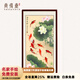 尚得堂 手繪國畫荷花九魚圖字畫客廳玄關(guān)裝飾畫走廊鯉魚掛畫 SD-左上游-實木框-發(fā)順豐 裝裱85*165