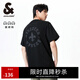 杰克·瓊斯（JACK&JONES）25年男裝春夏季重磅棉寬松復(fù)古哥特字母發(fā)泡印情侶短袖T恤男小眾 黑色E40 常規(guī) M
