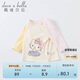 davebellHello Kitty聯(lián)名戴維貝拉女童T恤兒童上衣嬰兒寶寶童裝春秋裝DBM19594米白100cm