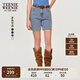 Teenie Weenie小熊牛仔短褲女2025年夏季新款活力簡(jiǎn)約休閑三分褲女 淺藍(lán)色 XL (175)