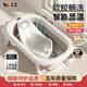 WCZ德國嬰兒洗澡盆可折疊測溫度躺托一體0-3歲可坐躺大號支 觸屏顯溫 季風灰+躺托+皇冠浴墊++洗浴禮包