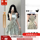蕓蕁裙子女夏季2025新款法式荷葉邊無袖連衣裙女夏季純欲風(fēng)感收腰短裙 連衣裙[品牌高品質(zhì)現(xiàn)貨速發(fā)] XL [115-125斤]
