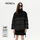 MO&Co.【新中式】羽絨服冬季獨(dú)立針織披肩附腰帶寬松摩安珂 黑色 M 165