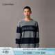 Calvin KleinJeans25秋冬新款男士羊毛混紡ck條紋提花打底針織衫毛衣4RD397G P7E-藍(lán)灰條紋 XL