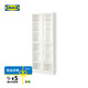 宜家（IKEA）BILLY畢利書柜書架展示柜靠墻收納儲物柜落地柜分層客廳 2門柜白色80x30x202cm