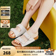 TOOMANYSHOES女鞋【2025新款】延長假期夏季勃肯鞋拖鞋女外穿厚底沙灘鞋一腳蹬 米白色 37