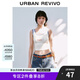 UR2025夏季新款女裝休閑撞色邊印花短款修身背心UYL450105 本白 (偏短) M