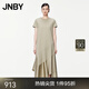 JNBY/江南布衣春夏連衣裙純棉圓領(lǐng)短袖A型氣質(zhì)設計感優(yōu)雅5O4G12810 269/綠卡其 M