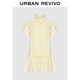 UR2025秋季新款女裝拼接木耳邊紐扣短袖連衣裙UYY750119