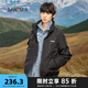 三福2024冬季男士保暖立領直充羽絨服 時尚休閑落肩外套489408 黑色 XL