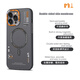 FORI適用蘋(píng)果16ProMax手機殼iPhone15Pro膚感磨砂防摔新款創(chuàng  )意14pm保護套13/12Magsafe磁吸無(wú)線(xiàn)充外殼 【炫酷黑】M1橙黑鏡頭框磁吸殼 iPhone 16