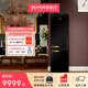 SCHNEIDER251升黑色金色磨砂雙門(mén)復古冰箱客廳冰箱大容量節能雙溫家用冷凍冷藏保鮮法國GATSBY系列 磨砂黑金
