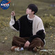 nasawassup拼色拼接毛衣男生秋冬季潮牌寬松休閑慵懶風(fēng)設(shè)計感小眾套頭針織衫 黑色（高質(zhì)量） M