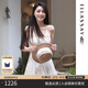 歌力思（ELLASSAY）博主同款25夏季新款歐若風印花可調(diào)節(jié)吊帶連衣裙女EWB362Y05100 駝混搭 S