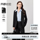 尚都比拉簡(jiǎn)約時(shí)尚套裝長(zhǎng)袖顯瘦西裝褲子ol職業(yè)裝韓版兩件套女 雅黑色 XL