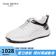VICKI BROWN【VB男鞋】法國(guó)品牌商務(wù)休閑鞋時(shí)尚輕質(zhì)男士皮鞋百搭舒適鞋子男 白黑 40
