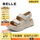 百麗（Belle）簡約休閑勃肯鞋女2025夏新商場同款厚底舒適涼鞋D9J2DBL5 米色 37 (235mm)
