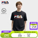 FILA 斐樂官方男子針織短袖衫2025夏新款狐貍刺繡休閑舒適純棉T恤