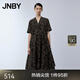 江南布衣（JNBY）春夏連衣裙音符線條印花高腰大裙擺設(shè)計(jì)感寬松中長款女5N4G13370 077/雜灰咖 M