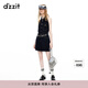 DZZIT【明星同款】地素連衣裙夏季掛脖設計牛仔裙子女 深藍色 S