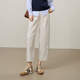 逸陽(yáng)鐮刀褲女九分2025秋季新款高腰直筒顯瘦小個(gè)子哈倫褲休閑褲子 米色 28