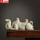 正揚汝窯茶寵陶瓷唐馬元寶功夫茶具擺件可養(yǎng)開片精品可愛茶桌筆架茶玩 古汝茶寵(筆架)駱駝