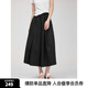 ELLE黑色摩登寬松休閑短褲女通勤小眾2025夏季新款松緊腰闊腿褲子 黑色 L