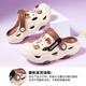 SNOOPY史努比童鞋兒童洞洞鞋男童軟底輕便涼拖鞋女童花園鞋1107米卡其32