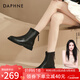 達芙妮（DAPHNE）黑色短靴女2024新款春秋季顯腳小百搭學(xué)生上班通勤配裙子靴子 黑色 38
