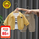 G.DUCKKIDS小黃鴨童裝男童秋裝套裝新款兒童衣服寶寶刺繡小狗外套休閑三件套 黃色 90 建議1~2歲【 80-90cm】cm
