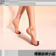 歐美復古腳跟美腿點(diǎn)點(diǎn)定腳型純尼龍無(wú)彈力長(cháng)筒絲襪過(guò)膝膚色 膚色4 均碼 不含吊帶(80-130斤)