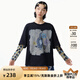 幻走（MOVEUP）2025春季新款.FUN系列圓領(lǐng)印花假兩件設(shè)計(jì)短款T恤女 黑色 M