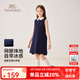 英氏（YEEHOO）女童連衣裙兒童裙子夏季時尚學(xué)院風(fēng)背心裙夏裝新款百搭中大童裝 盛夏學(xué)院深藍(lán) 【涼感透氣】 165 cm 【順豐包郵&極速達(dá)】