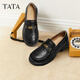他她（TATA）七夕樂福鞋女鞋2025秋季商場同款六便士時(shí)尚休閑新款黑色ETV01CA5 黑色 37