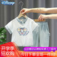 迪士尼（Disney）一歲寶寶夏裝漢服男童套裝薄款小男孩唐裝短袖夏季兒童衣服兩件套 綠色 男童休閑套裝 100 建議2-3歲 體重25-30斤
